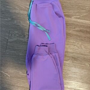 Figs Women’s Lilac Dawn Zamora High Waisted Jogger Scrub Pants Petite Small